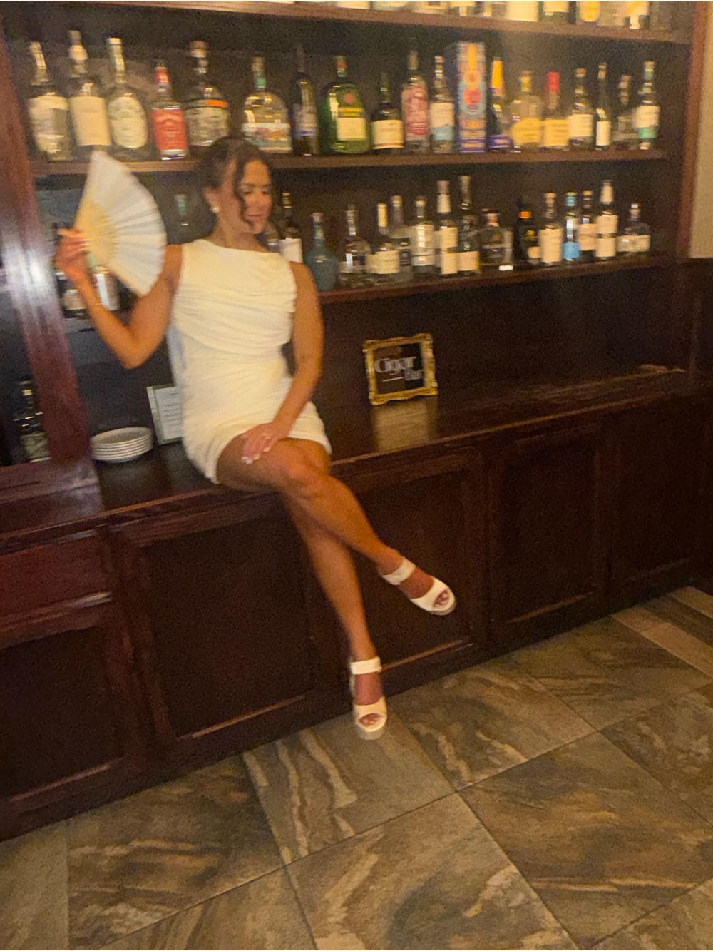 White Backless Halter Mini Dress